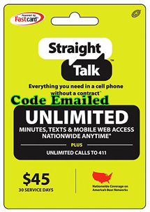 Straight Talk $45 Unlimited Card